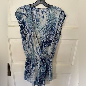 Olivacous snakeskin romper size Medium